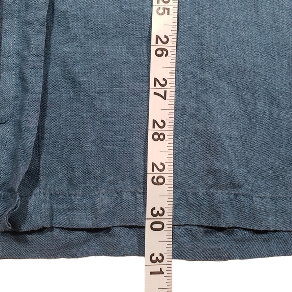 Allen Allen Linen Button Down Long Blouse Size XL - Picture 6 of 12